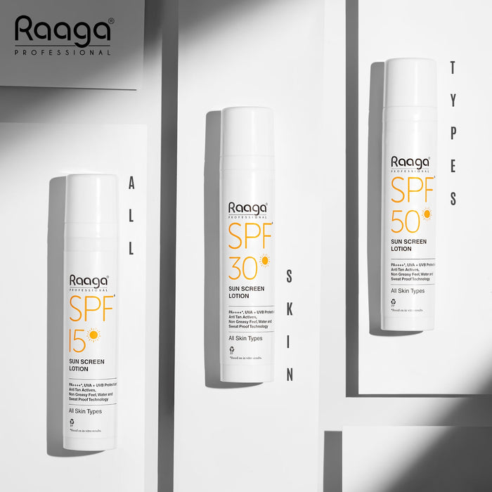 Raaga Professional Sunscreen Lotion SPF 50, 55ml | PA++++ | Broad-Spectrum UVA & UVB Protection | Non-Greasy, Sweatproof & Waterproof