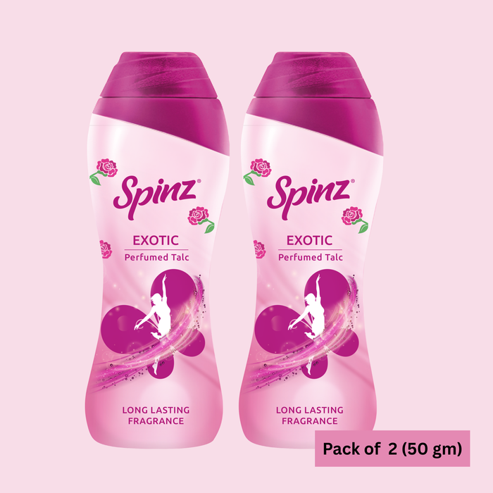 Spinz Exotic Body Talcum Powder for Women 50gm | Fragrant Talcum Powder for Women (Pack of 2)