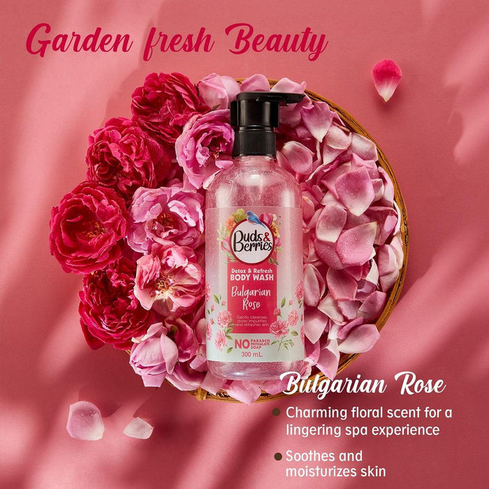 Bulgarian Rose Detox and Refresh Bodywash - 300 ml - Buds&Berries