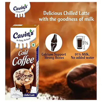 Cavin’s Cold Coffee Chilled Latte, 180 ml | Cold Coffee Chilled Latte