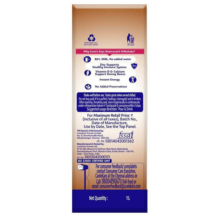 Cavin's Chocolate Milkshake, 1L | Chocolate Milkshake - Cavinkart