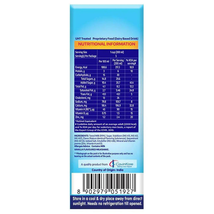 Cavin's Vanilla Milkshake, 1L | Vanilla Milkshake - Cavinkart