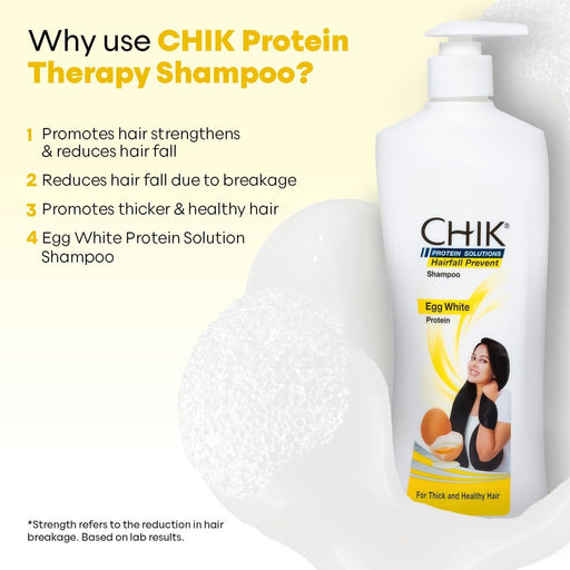 Chik Protein Solution Hairfall Prevent Shampoo, 340 ml | With Goodness Of Egg White, For Thick And Healthier Hair - Cavinkart