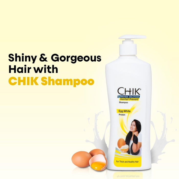 Chik Protein Solution Hairfall Prevent Shampoo, 340 ml | With Goodness Of Egg White, For Thick And Healthier Hair - Cavinkart