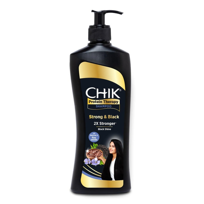 Chik Protein Therapy Thick and Glossy Shampoo | With the Goodness of Badam Protein, Bhringraj Oil, and Black Tea for Gorgeous, Shiny Hair 340 ml - Cavinkart