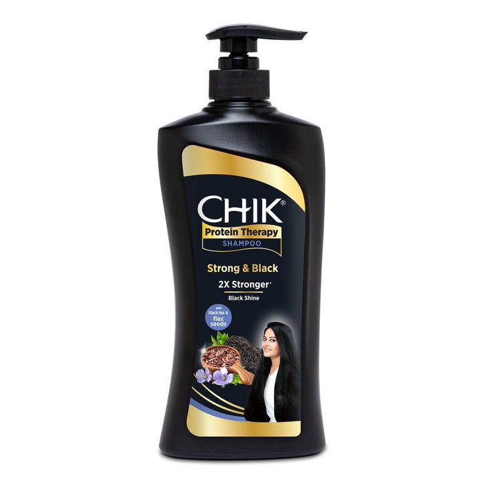 Chik Protein Therapy Thick and Glossy Shampoo | With the Goodness of Badam Protein, Bhringraj Oil, and Black Tea for Gorgeous, Shiny Hair 650 ml - Cavinkart