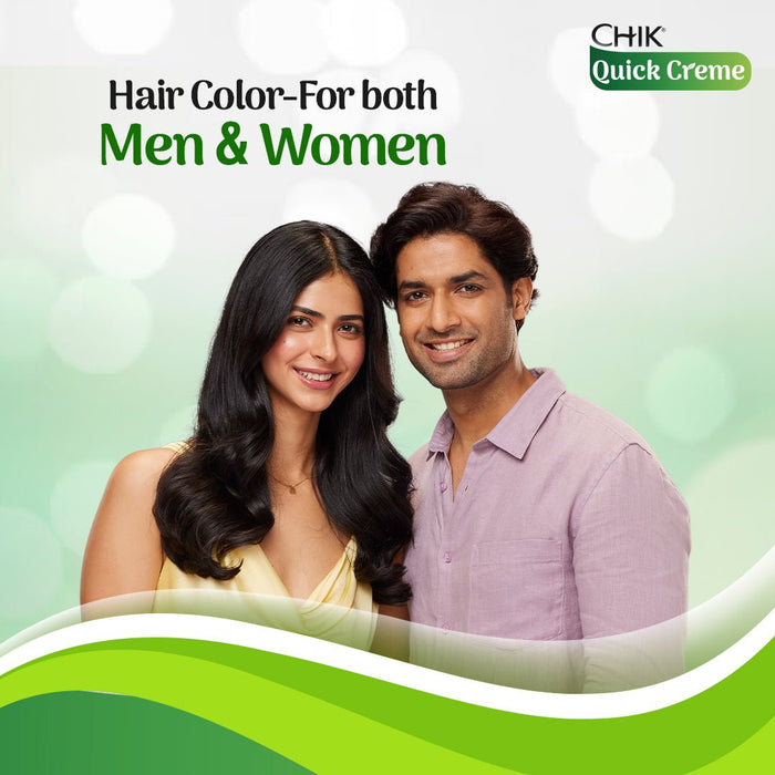 Chik Quick Crème Hair Color 24 gm | Natural Brown | Ammonia Free Hair Color (Pack of 5) - Cavinkart
