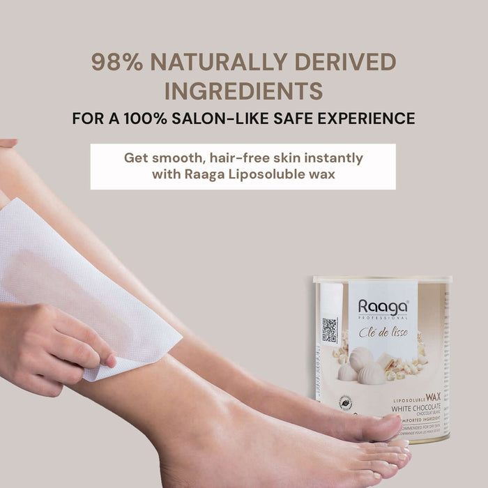 Raaga Professional Liposoluble Wax, White Chocolate, 800ml | Full Body White Chocolate Wax | Pain-free Waxing process