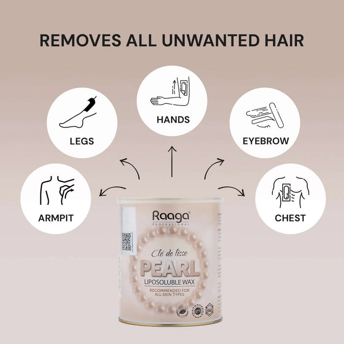 Raaga Professional Liposoluble Wax with Pearl Extract |Refreshing and smooth hair removal |  Suitable for All Skin Types, 800ml