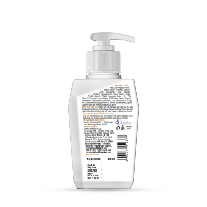 Petterati Dog Dandruff Shampoo | Anti-Dandruff Formula for Healthy Dog Coats | 400ml