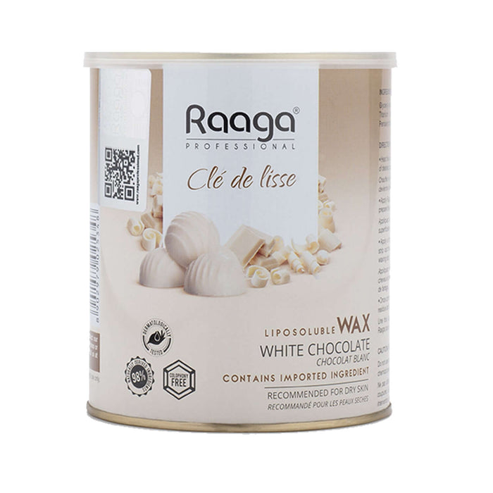 Raaga Professional Liposoluble Wax, White Chocolate, 800ml | Full Body White Chocolate Wax | Pain-free Waxing process