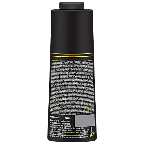 Indica Easy Do - It - Yourself Hair Color Shampoo Pump Pack with 5 Herbal Extracts and 100% Ammonia Free, Long Lasting Formula, 180 ML - Natural Black Colour - Cavinkart