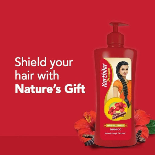 Karthika Hair Fall Shield Shampoo, 650 ml | With The Goodness Of Shikakai & Hibiscus, For Men & Women - Cavinkart