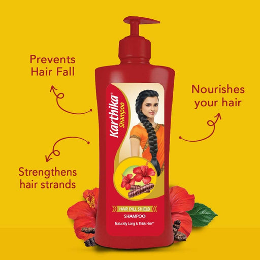 Karthika Hair Fall Shield Shampoo, 650 ml | With The Goodness Of Shikakai & Hibiscus, For Men & Women (Pack of 2) - Cavinkart