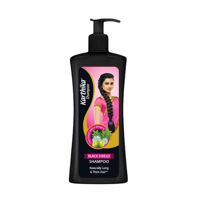 Karthika Black Shield Shampoo with Amla, Curry Leaves, and Bhringaraj | 650 ml