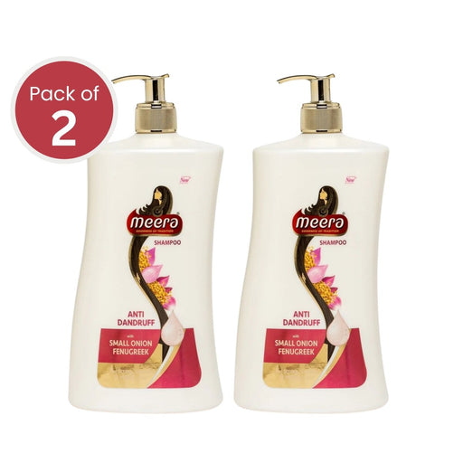 Meera Anti Dandruff Shampoo, 1L (pack of 2) | With Goodness Of Small Onion and Fenugreek, Fights Dandruff For Men And Women, Paraben Free - Cavinkart