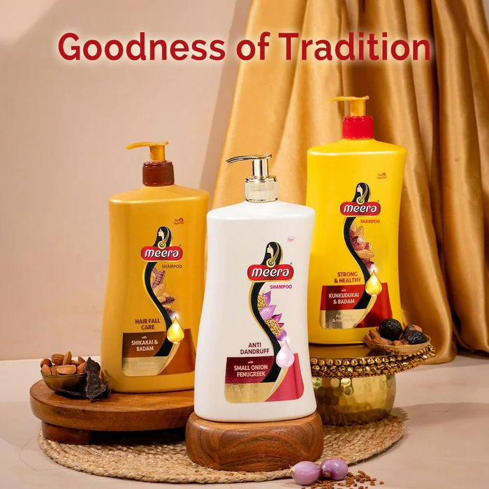 Meera Anti Dandruff Shampoo, 1L | With Goodness Of Small Onion and Fenugreek, Fights Dandruff For Men And Women, Paraben Free - Cavinkart