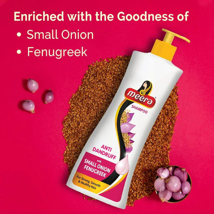 Meera Anti Dandruff Shampoo, 340 ml | With Goodness Of Small Onion and Fenugreek, Fights Dandruff For Men And Women, Paraben Free - Cavinkart
