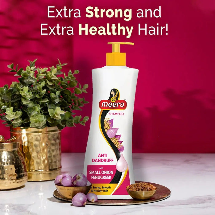Meera Anti Dandruff Shampoo, 340 ml | With Goodness Of Small Onion and Fenugreek, Fights Dandruff For Men And Women, Paraben Free - Cavinkart