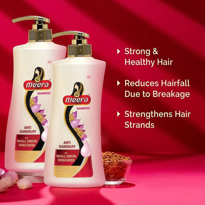 Meera Anti Dandruff Shampoo, 650 ml | With Goodness of Small Onion and Fenugreek, Fights Dandruff for Men and Women, Paraben Free - Cavinkart
