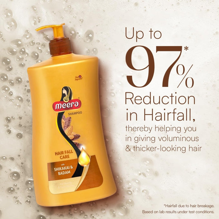 Meera Hairfall Care Shampoo, 1L | Goodness Of Badam & Shikakai, For Strong & Healthy Hair | For Men And Women, Paraben Free - Cavinkart