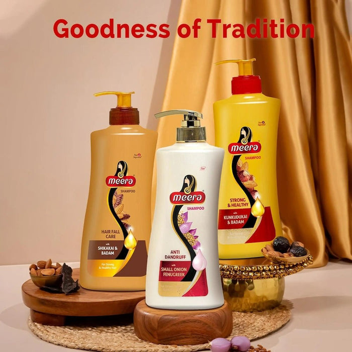 Meera Hairfall Care Shampoo, 650 ml | Goodness Of Badam & Shikakai, For Strong & Healthy Hair | For Men And Women, Paraben Free - Cavinkart