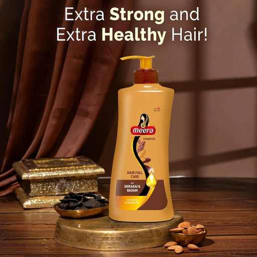 Meera Hairfall Care Shampoo, 650 ml | Goodness Of Badam & Shikakai, For Strong & Healthy Hair | For Men And Women, Paraben Free - Cavinkart