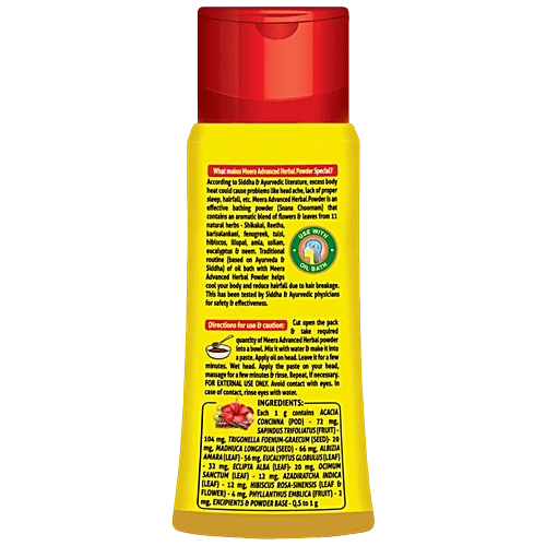 Meera Herbal Hairwash Powder with 11 Natural Herbs, 150g | Advanced Formula for Hair Fall Protection, Strong & Healthy Hair | Fragrance - Free | For Men and Women - Cavinkart