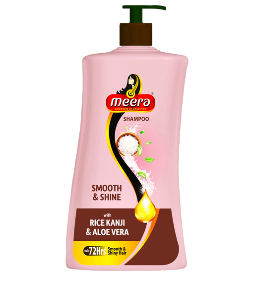 Meera Smooth & Shiny Shampoo with Rice Kanji & Aloe Vera, 1L| Up to 72H Smoothness & Shine | For Men & Women - Cavinkart