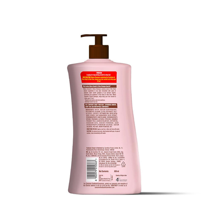 Meera Smooth & Shiny Shampoo with Rice Kanji & Aloe Vera, 650ml | Up to 72H Smoothness & Shine | For Men & Women - Cavinkart