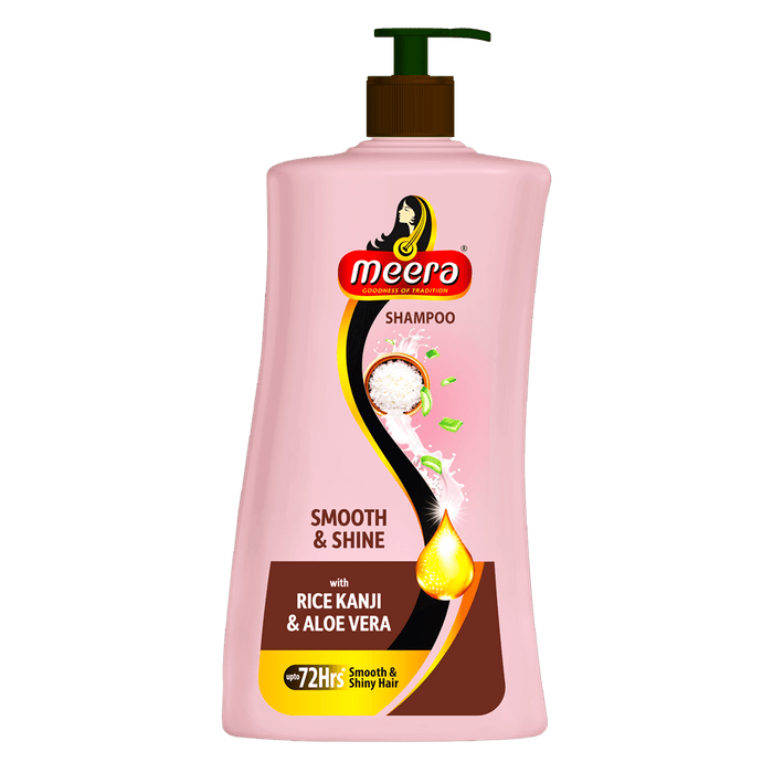 Meera Smooth & Shiny Shampoo with Rice Kanji & Aloe Vera, 650ml | Up to 72H Smoothness & Shine | For Men & Women - Cavinkart
