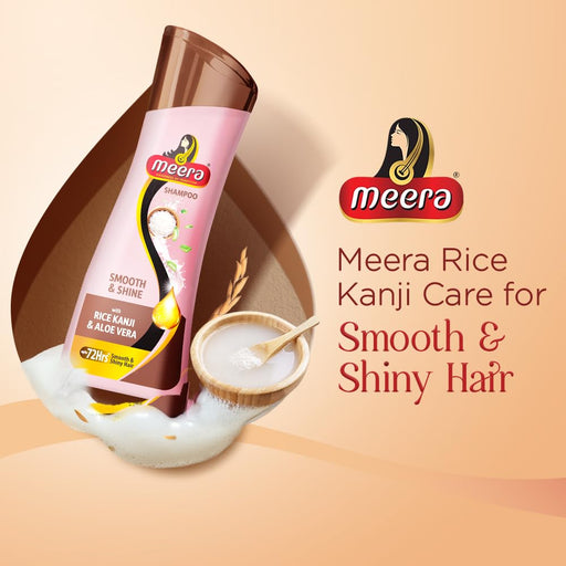 Meera Smooth & Shiny Shampoo with Rice Kanji & Aloe Vera, 80ml | Up to 72H Smoothness & Shine | For Men & Women - Cavinkart