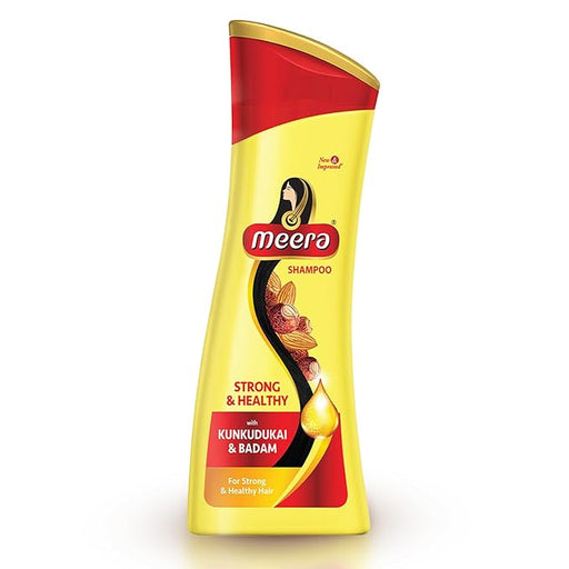 Meera Strong and Healthy Shampoo, 180ml | With Goodness of Kunkudukai & Badam Gives Soft & Smooth Hair | For Men and Women, Paraben Free - Cavinkart