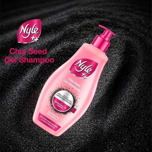 Nyle ++ Chia Seed Gel Shampoo 650ml | Infused with Real Chia Seed Gel | Refreshing Gel Format | Reduces up to 98% Hairfall* | Intense Moisturising & Hair Strength - Cavinkart