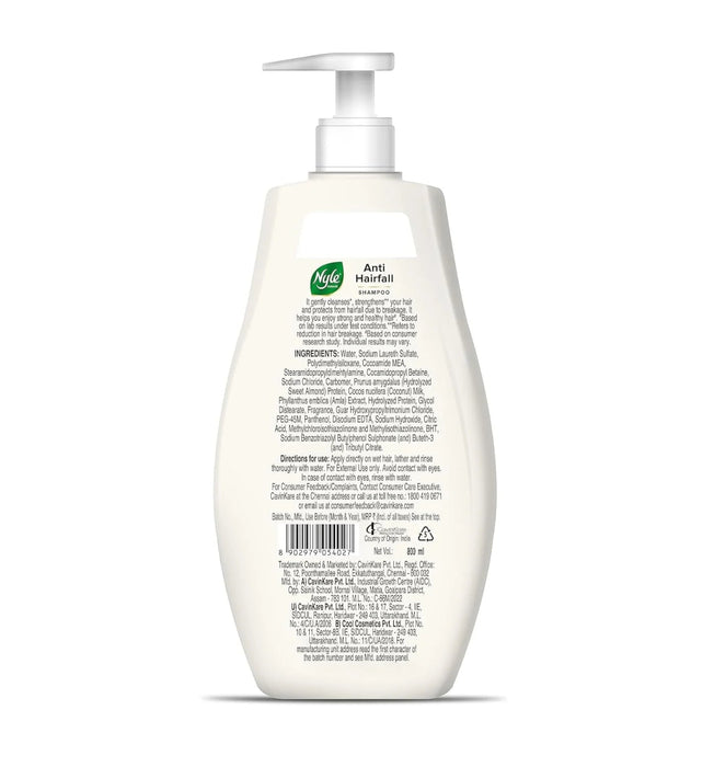 Nyle Naturals Anti - Hairfall Shampoo | For Hairfall Control | With Coconut Milk, Badam and Amla |Gentle & Soft Shampoo For Men & Women |400ml - Cavinkart