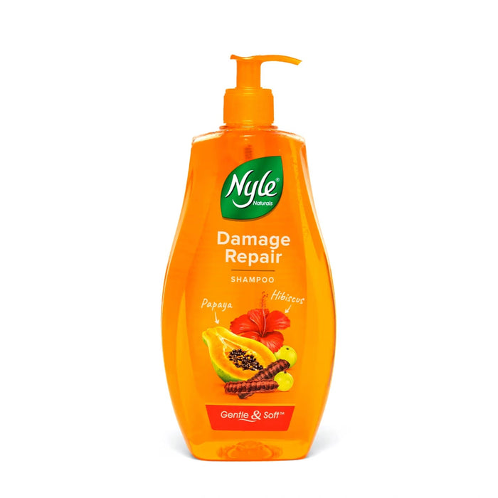 Nyle Naturals Damage Repair Shampoo, 400ml | For Stronger, Healthier Hair with Shikakai, Amla, and Hibiscus | Paraben - Free Herbal Shampoo For Men & Women - Cavinkart