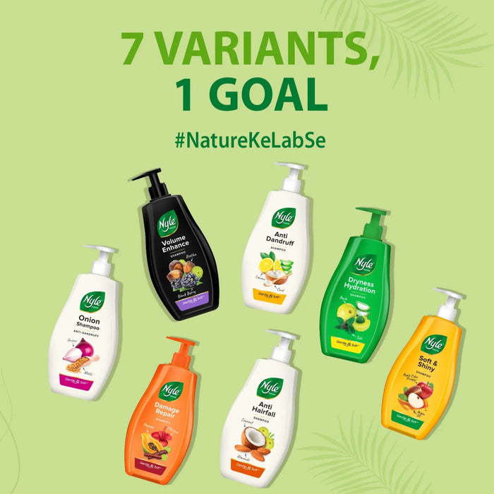 Nyle Naturals Dryness Hydration Shampoo, 400ml | For Dry & Frizz - Free Hair With Tulsi, Amla, and Aloe Vera | Gentle & Soft Shampoo For Men & Women - Cavinkart