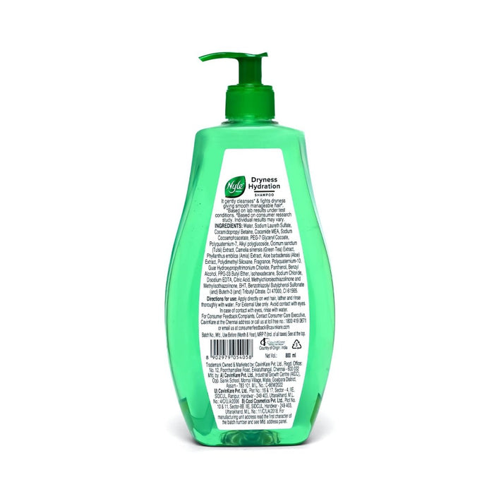 Nyle Naturals Dryness Hydration Shampoo, 800ml | For Dry & Frizz - Free Hair With Tulsi, Amla, and Aloe Vera | Gentle & Soft Shampoo For Men & Women (Pack of 2) - Cavinkart