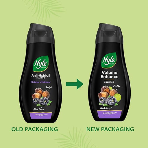 Nyle Naturals Volume Enhance Shampoo, 180 ml | For Voluminous Hair With Reetha, Blackberry & Amla | Gentle & Soft Shampoo For Men & Women - Cavinkart