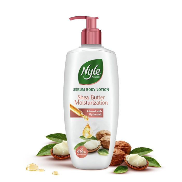 Nyle Serum Body Lotion for All Skin Types, 400 ml | With Shea Butter, Hyaluronic Acid & Vitamin B5 | 48H Moisturization | Lightweight & Non - Sticky - Cavinkart