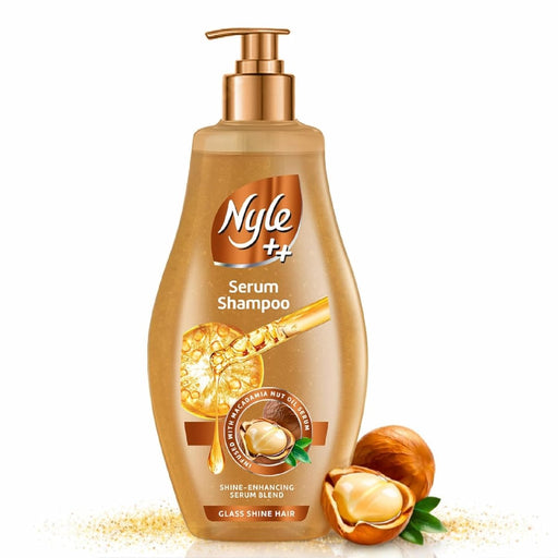 Nyle ++ Serum Shampoo 650ml | Glass Shine Hair | Infused with Macadamia Nut Oil Serum | Shine - Enhancing Serum Blend - Cavinkart