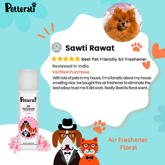 Petterati Air Freshener Floral (250 ML) | Pet - Safe Air Freshener | Long - Lasting Odour Neutraliser for Homes, Offices, & Cars - Cavinkart