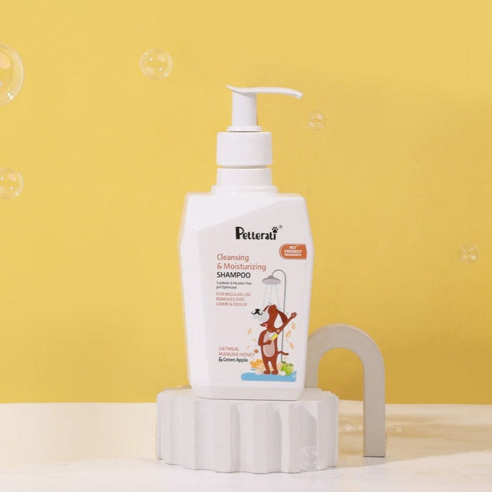 Petterati Cleansing & Moisturising Dog Shampoo with Oatmeal and Manuka Honey, 400ml | Sulphate & Paraben - Free | Vet Recommended - Cavinkart