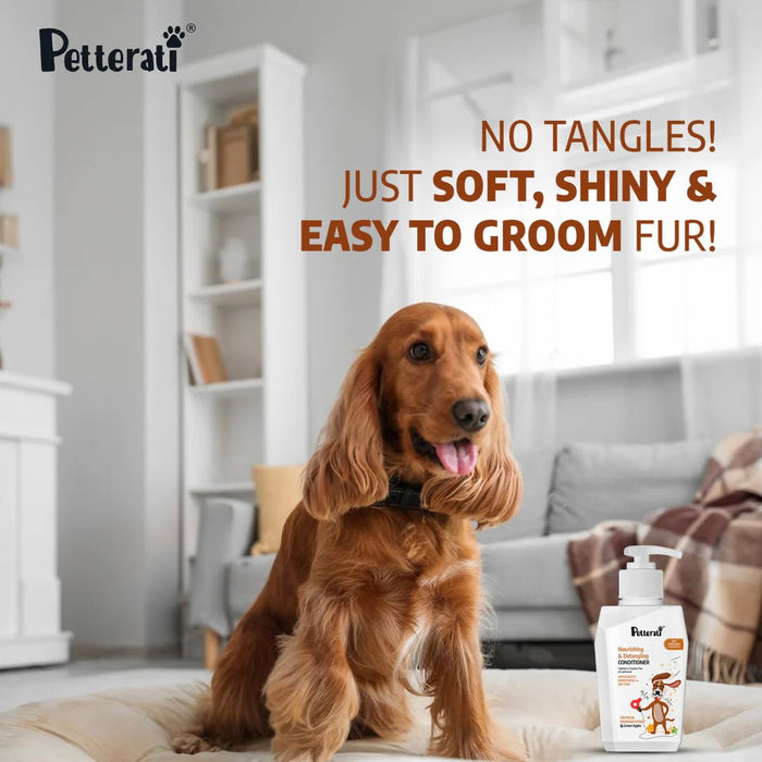 Petterati Nourishing & Detangling Dog Conditioner (400 ML) | Nourishing & Detangling Formula for Soft Coats | For Long - Haired and Thick - Coated Breeds - Cavinkart