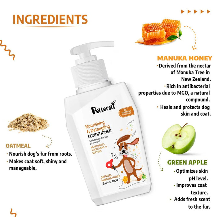 Petterati Nourishing & Detangling Dog Conditioner (400 ML) | Nourishing & Detangling Formula for Soft Coats | For Long - Haired and Thick - Coated Breeds - Cavinkart