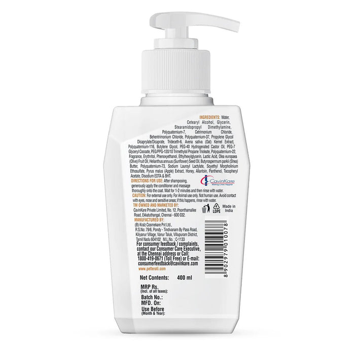 Petterati Nourishing & Detangling Dog Conditioner (400 ML) | Nourishing & Detangling Formula for Soft Coats | For Long - Haired and Thick - Coated Breeds - Cavinkart