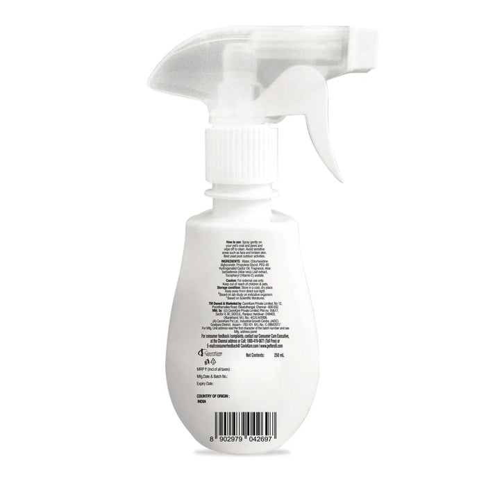 Petterati Pet Sanitizer for Cleaning Paws & Coat - Lavender (250 ML) | BKC & Alcohol - Free | Kills 99.9% of Germs - Cavinkart