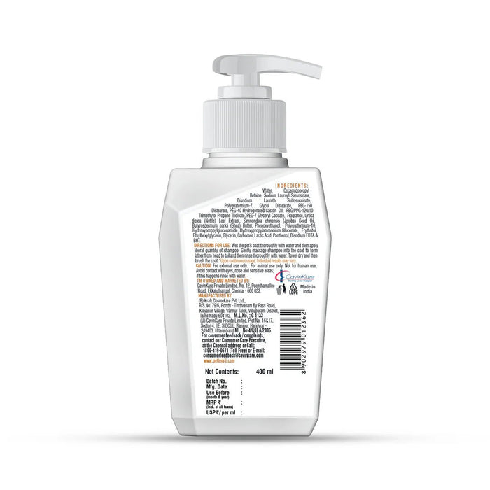 Petterati Shed Control Shampoo | Dog Hairfall Shampoo | Reduces Excessive Shedding for Dogs | 400ml - Cavinkart