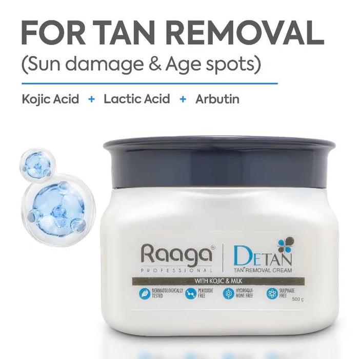 Raaga Professional De - Tan Pack | Tan Removal Cream with Kojic and Milk (500 gm) - Cavinkart