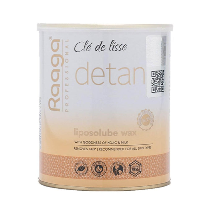 Raaga Professional Detan Kojic and Milk Liposoluble Wax | Removes Tan | Dermatologically Tested, Colophony Free | For All Skin Types (800 ml) - Cavinkart
